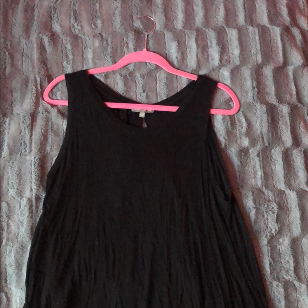 Black open back tank